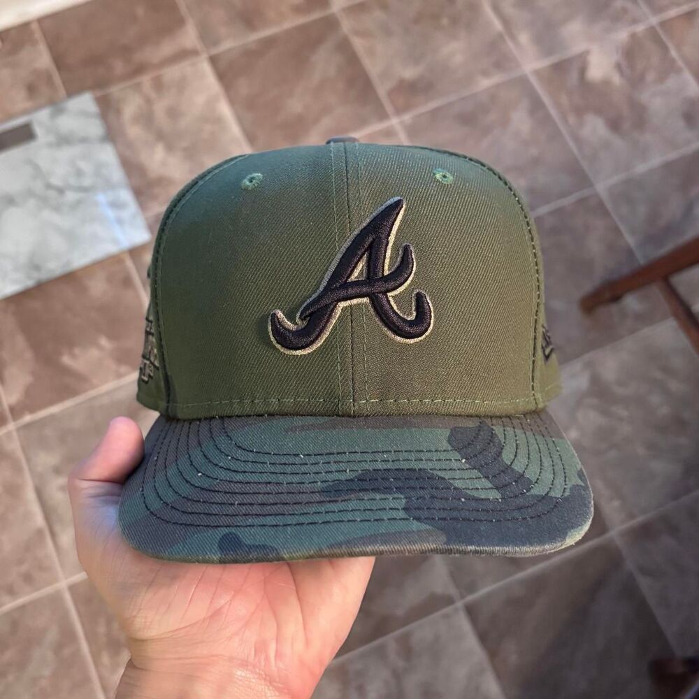 00s New Era Atlanta Braves 2021 World Series Champions green camouflage snapback
